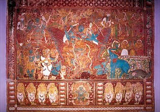 270 years old Gajendra Moksha murals in Krishnapuram palace at Kayamkulam