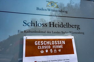 Heidelberg Castle closed due to the Corona pandemic