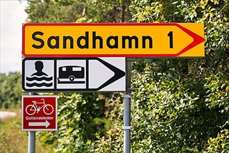 Direction sign to Sandhamn