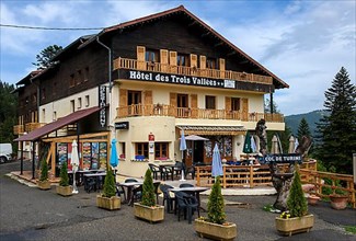 Hotel des Trois Vallees on Col de Turini near start and finish of stage of Rally Monte Carlo