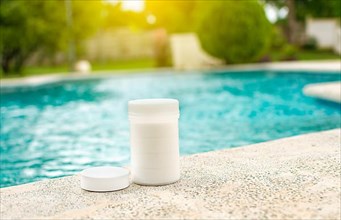 Chlorine tablets for swimming pool cleaning and maintenance
