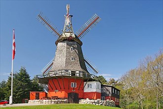 Large windmill with Danish flag