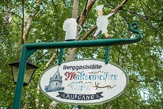 Sign of the mountain restaurant Maltermeister Turm