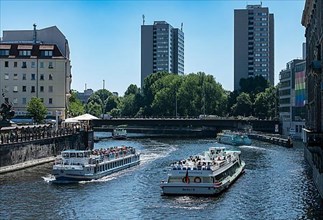 Steamboat trip in the summer midday heat