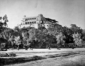 On a hill near the city of Mexico the Palace Chapultepec with the terrace