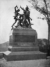 The monument commemorating the massacre at Fort Dearborn