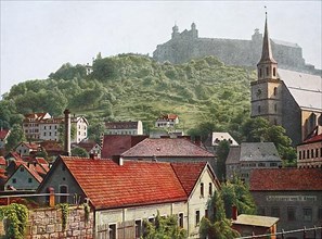 Historical photo of the Plassenburg and Kulmbach