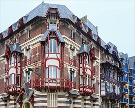 Wilhelminian and Art Nouveau villas in the Mersois neighbourhood on the Mers-les-Bains promenade