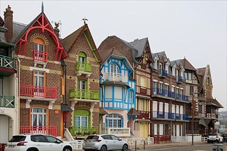Wilhelminian and Art Nouveau villas in the Mersois neighbourhood on the Mers-les-Bains promenade