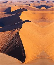 Aerial view of dunes in the sahara desert