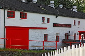 On the grounds of the Edradour whisky distillery near Pitlochry