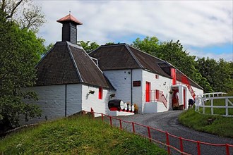 On the grounds of the Edradour whisky distillery near Pitlochry