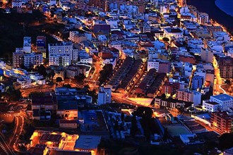 View from the Mirador Glorieta de la Concepcion the city of Santa Cruz de la Palma at night