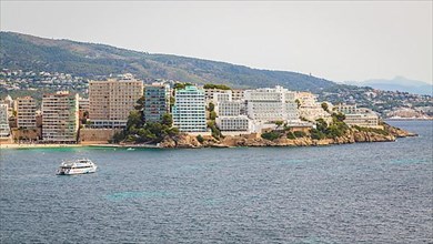 View of high-rise hotels of Magaluf, Majorca