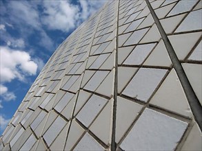 Detail of the exterior facade of the Opera House in Sydney, Australia -