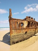 The wreck of the Maheno on Fraser Island, Australia -