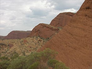 Wild and romantic landscape at the rock formation of the Olgas, Australia -