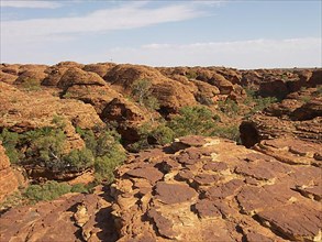 Inhospitable rocky landscape in Kings Canyon, Australia -