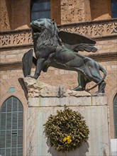 Winged lion, bronze sculpture