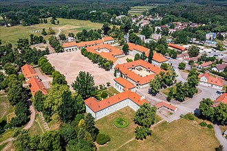 Aerial of the Unesco site, Landscape for Breeding and Training of Ceremonial Carriage Horses at Kladruby nad Labem