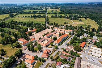 Aerial of the Unesco site, Landscape for Breeding and Training of Ceremonial Carriage Horses at Kladruby nad Labem