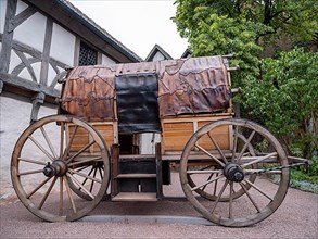 Covered wagon in the courtyard of Wartburg Castle, Eisenach