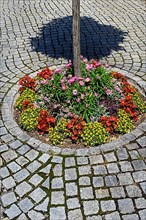 Stone paving with flower rondel, Nesselwang