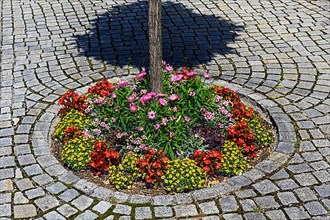 Stone paving with flower rondel, Nesselwang