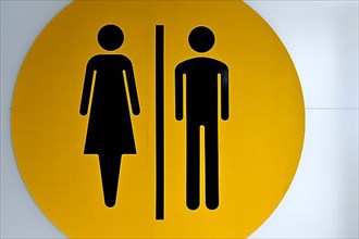 Sign Women and Men Toilet,