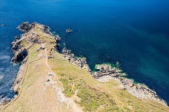 Cudden Point Cliffs from a drone, National Trust