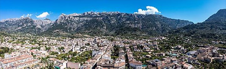 Aerial view, old town of Soller