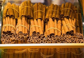 Bundles of Cinnamon sticks in stock,