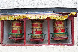 Prayer wheels, Diskit Monastery or Deskit Gompa