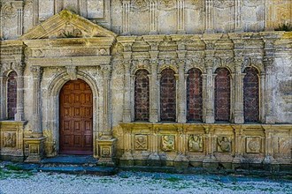 Enclosed parish Enclos paroissial, facade of the ossuary Ossuaire in Renaissance style