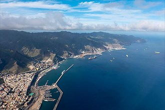 Aerial view of the commercial harbor, Santa Cruz de Tenerife