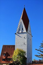 The Gerbert Tower of Kaufbeuren in fine weather. Kaufbeuren, Swabia