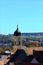 The Trinity Church of Kaufbeuren in fine weather. Kaufbeuren, Swabia