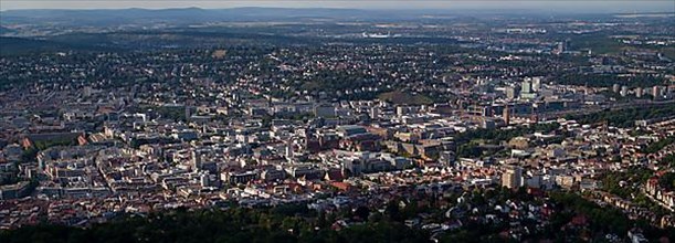 View from Stuttgart TV tower of Gerberviertel, city centre