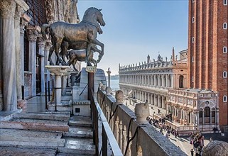 Quadriga of the Horses of San Marco on St Mark's Basilica with the Piazzetta, Venice