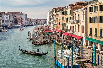 Grand Canal with palaces in the Rialto district, Venice