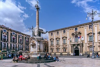 Cathedral Square with Elephant Fountain in the Old Town, Catania