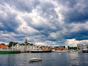 Stavanger harbour under cloudy skies, Rogaland