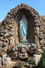 Entrance to the monastery cemetery, Marian or Lourdes Grotto