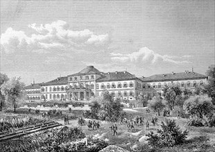 Palais Schloss Hohenheim in Stuttgart 1880, Baden-Wuerttemberg