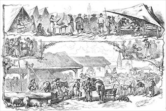 Market day in a village in the Puszta, c. 1885