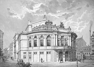 Historical illustration of the Raimundtheater, a theatre in the Mariahilf district of Vienna