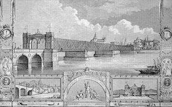 The new bridge over the Rhine around 1890, between Mannheim and Ludwigshafen