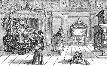 Cultural condition in the 17th century, childbed room