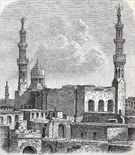The Great Mosque of Damiette in 1880, a port city and capital of the Egyptian governorate of the same name