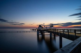 Sellin pier at sunrise on the island of Ruegen, Germany